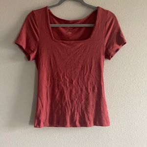 Dusty Pink Square Neck Shirt